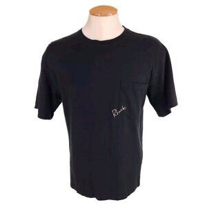 Rhude Logo Embroidered T-Shirt XS Mens Black Cotton Tee